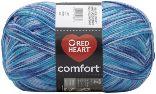 Red Heart Comfort Yarn-Turquoise & Blue Print - E707D-4114 - 067898059060