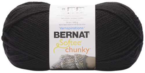 Bernat Softee Chunky Big Ball Yarn Solids-Black 161130-30040 - 057355355163