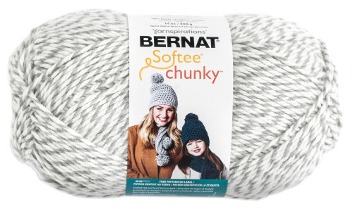 Bernat Softee Chunky Big Ball Yarn - Solids-Grey Ragg - 161130-30047 - 057355355187