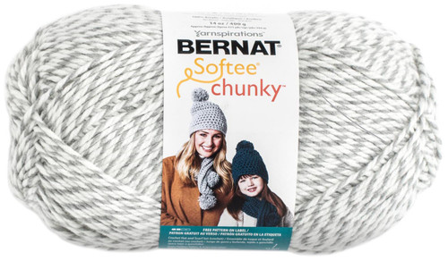 Bernat Softee Chunky Big Ball Yarn - Solids-Grey Ragg - 161130-30047 - 057355355187