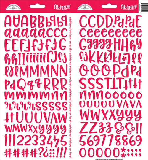Doodlebug Abigail Font Alpha Cardstock Stickers 6"X13" 2/Pkg-Ladybug - ABAS-5809 - 842715058095