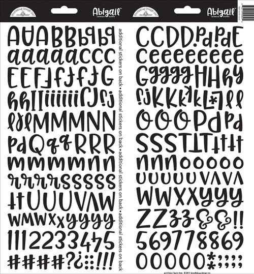 Doodlebug Abigail Font Alpha Cardstock Stickers 6"X13" 2/Pkg-Beetle Black - ABAS-5820 - 842715058200 Doodlebug Abigail Font Alpha Cardstock Stickers 6"X13" 2/Pkg-Beetle Black - ABAS-5820 - 842715058200