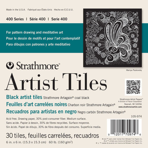 Strathmore Artist Tiles 6"X6" 30/Pkg-Black - 62105974 - 012017709746