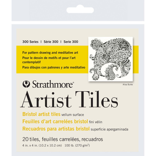 Strathmore Artist Tiles 4"X4" 20/Pkg-Bristol Vellum - 62105970
