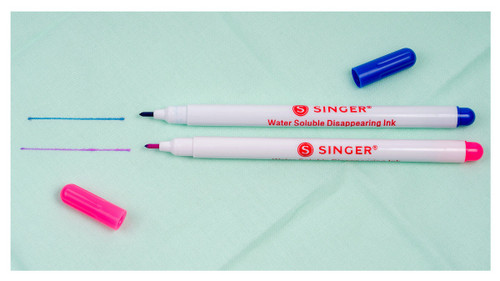 Singer QuiltPro Disappearing Fabric Marking Pens - Fine-Pink & Blue 2/Pkg - 04371 Singer QuiltPro Disappearing Fabric Marking Pens - Fine-Pink & Blue 2/Pkg - 04371