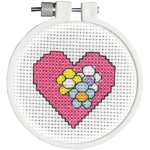 Janlynn/Kid Stitch Mini Counted Cross Stitch Kit 3" Round-Heart (11 Count) - 21-1753 - 049489006639 Janlynn/Kid Stitch Mini Counted Cross Stitch Kit 3" Round-Heart (11 Count) - 21-1753 - 049489006639