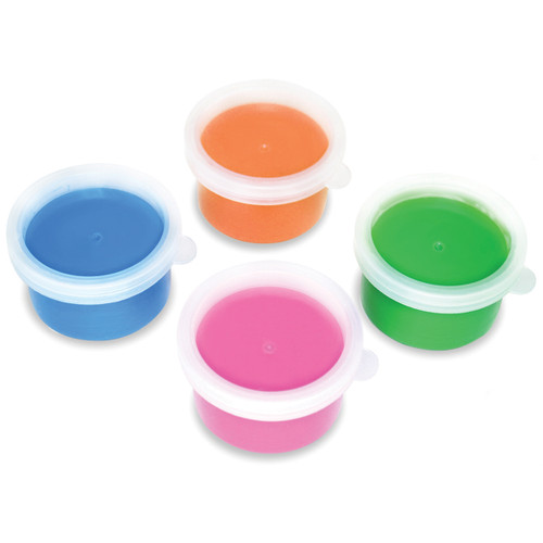 Krafty Kids Finger Paint Tubs .7oz 4/Pkg-Neon KC081-C