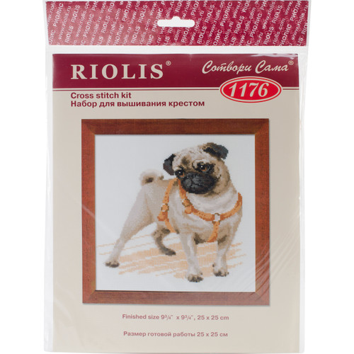 RIOLIS Counted Cross Stitch Kit 9.75"X9.75"-Pug Dog (14 Count) - R1176 - 46071545245034607154524503 RIOLIS Counted Cross Stitch Kit 9.75"X9.75"-Pug Dog (14 Count) - R1176 - 46071545245034607154524503