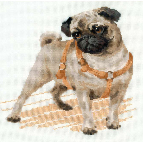 RIOLIS Counted Cross Stitch Kit 9.75"X9.75"-Pug Dog (14 Count) - R1176 RIOLIS Counted Cross Stitch Kit 9.75"X9.75"-Pug Dog (14 Count) - R1176