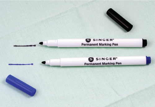 Singer QuiltPro Permanent Fabric Marking Pens Fine-Black & Blue 2/Pkg 04385