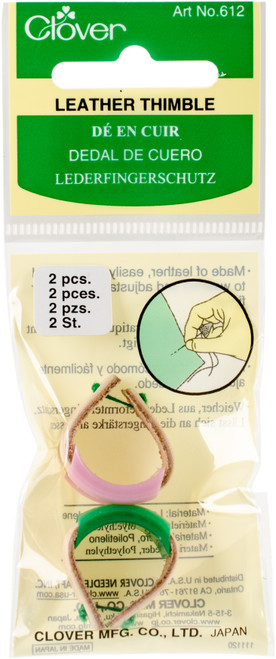 Clover Leather Thimbles-Adjustable 2/Pkg - 612 - 051221508622