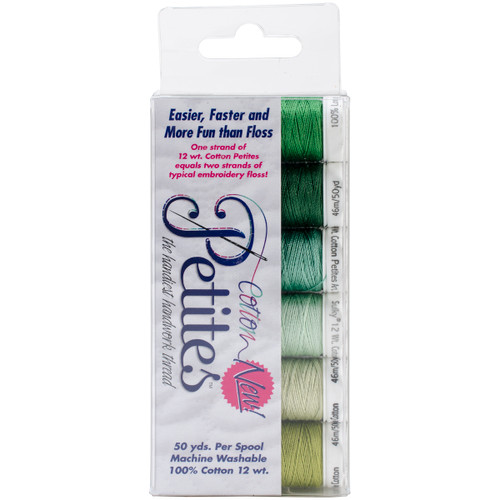 Sulky Sampler 12wt Cotton Petites 6/Pkg-Greens Assortment - 712-08 - 727072001727 Sulky Sampler 12wt Cotton Petites 6/Pkg-Greens Assortment - 712-08 - 727072001727