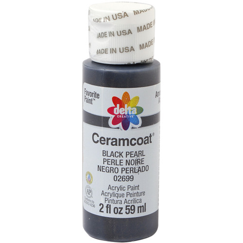 Delta Ceramcoat Acrylic Pearl Paint 2oz-Black - 026-99 - 017158026998