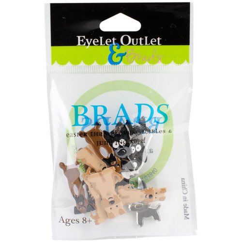 Eyelet Outlet Shape Brads 12/Pkg-Puppies - QBRD2-55 - 879693009733