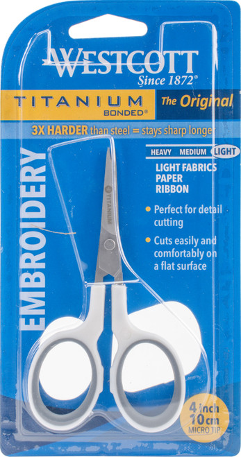 Westcott Titanium Straight Embroidery Scissors 4"- - 15148 - 073577151482