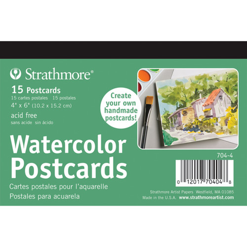 Strathmore Watercolor Postcard Paper Pad 4"X6"-15/Pkg - 704400 - 012017704048