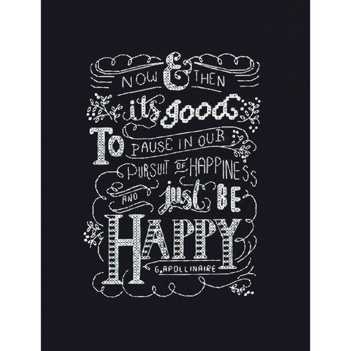 Design Works Counted Cross Stitch Kit 8"X10"-Just Be Happy (14 Count) - DW2886