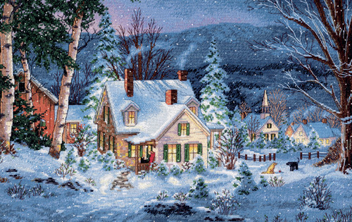 Dimensions Gold Collection Counted Cross Stitch Kit 20"X14"-Winter's Hush (16 Count) 70-08862 - 088677088620