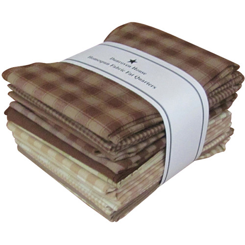 Dunroven Homespun 18"X21" Fat Quarters 12pcs-Brown & Natural H100-900 - 875025000812