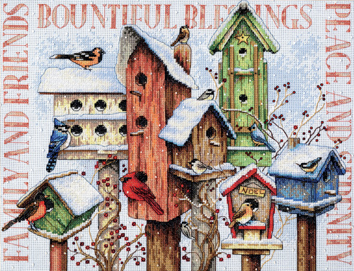 Dimensions Counted Cross Stitch Kit 18"X15"-Winter Housing (14 Count) 70-08863 - 088677088637