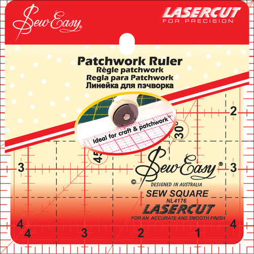 Tacony SewEasy Square Quilt Ruler-4.5"X4.5" NL4176