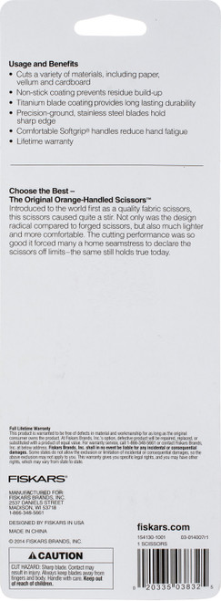 Fiskars Softgrip Titanium Non-Stick Scissors 8"-01005413