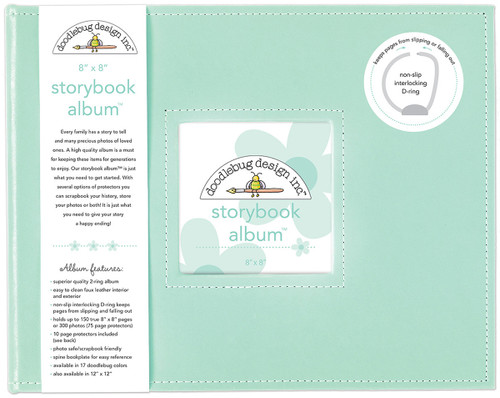 Doodlebug Storybook D-Ring Album 8"X8"-Mint - DBSBA8-5728 - 842715057289 Doodlebug Storybook D-Ring Album 8"X8"-Mint - DBSBA8-5728 - 842715057289