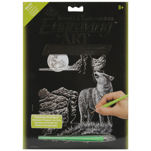 Royal & Langnickel(R) Silver Foil Engraving Art Kit 8"X10"-Wolf Moon - SILVFL-33 - 090672068316