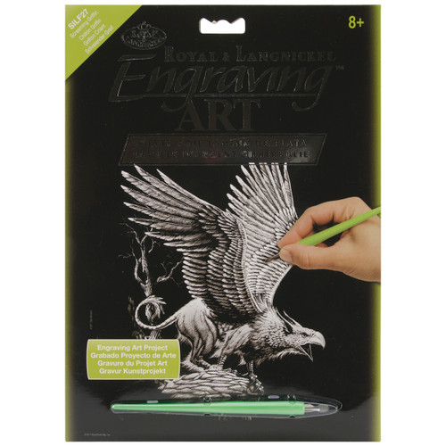 Royal & Langnickel(R) Silver Foil Engraving Art Kit 8"X10"-Screaming Griffin - SILVFL-27 - 090672066848