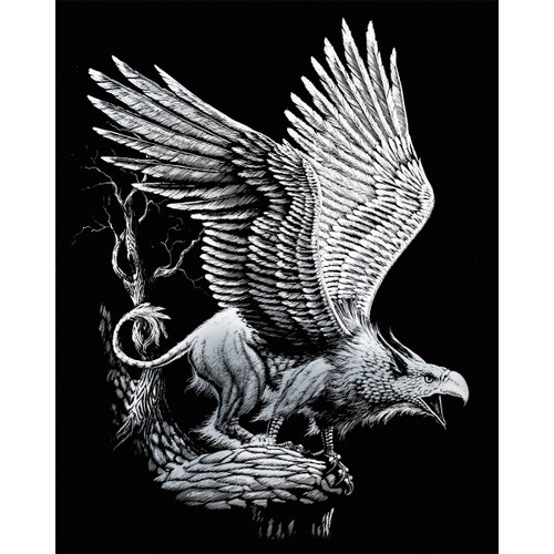 Royal & Langnickel(R) Silver Foil Engraving Art Kit 8"X10"-Screaming Griffin - SILVFL-27