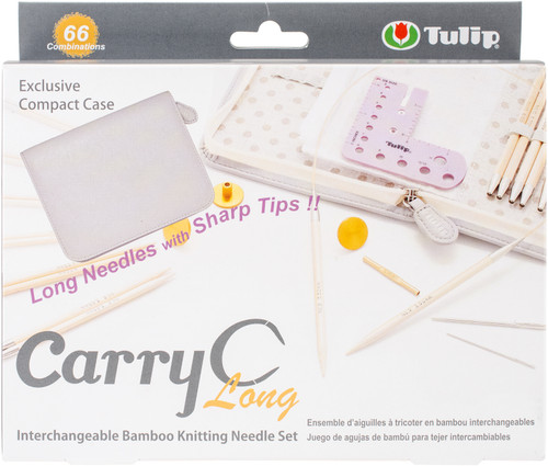 Tulip Carryc Long Interchangeable Bamboo Knitting Needle Set-Sizes 3.25mm-9mm TP1264 - 846550015879