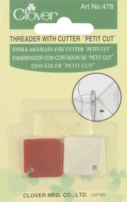 Clover Petite Needle Threader W/Cutter-2/Pkg 478 - 051221521157