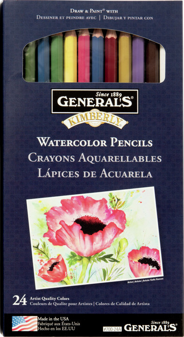 General's Kimberly Watercolor Pencils 24/Pkg-Assorted Colors 700-24A - 044974070249