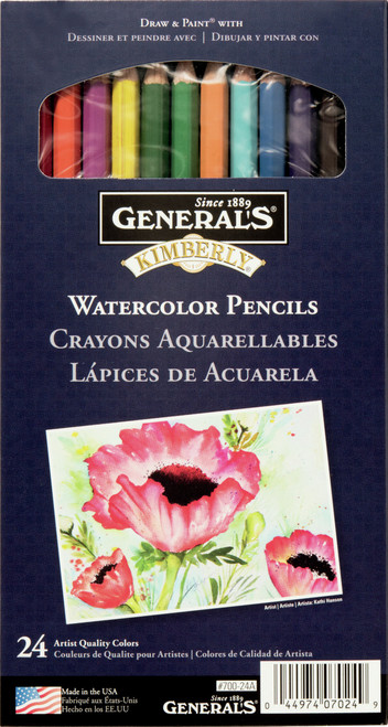 General's Kimberly Watercolor Pencils 24/Pkg-Assorted Colors - 700-24A General's Kimberly Watercolor Pencils 24/Pkg-Assorted Colors - 700-24A