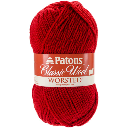 Patons Classic Wool Yarn-Bright Red - 244077-230 - 067898034203