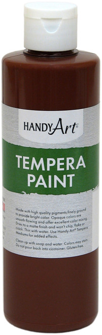 Handy Art Tempera Paint 8oz-Brown - 206-050 - 075176104708