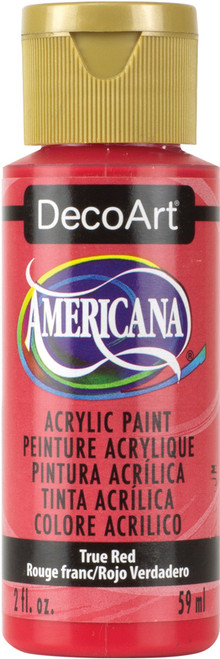 DecoArt Americana Acrylic Paint 2oz-True Red - Semi-Opaque - DA-129 - 016455229309