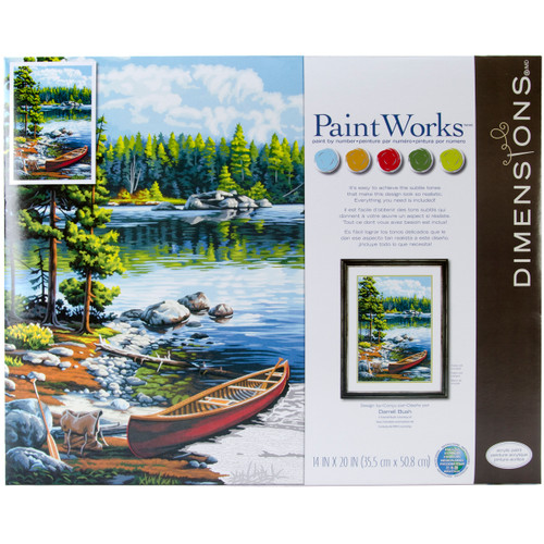 Paint Works Paint By Number Kit 14"X20"-Canoe By The Lake -91446 - 088677914462