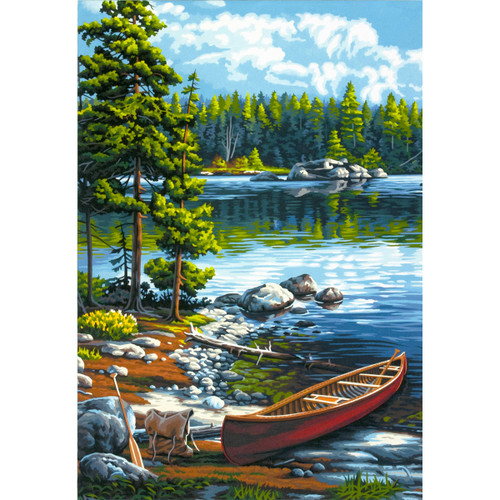 Paint Works Paint By Number Kit 14"X20"-Canoe By The Lake 91446