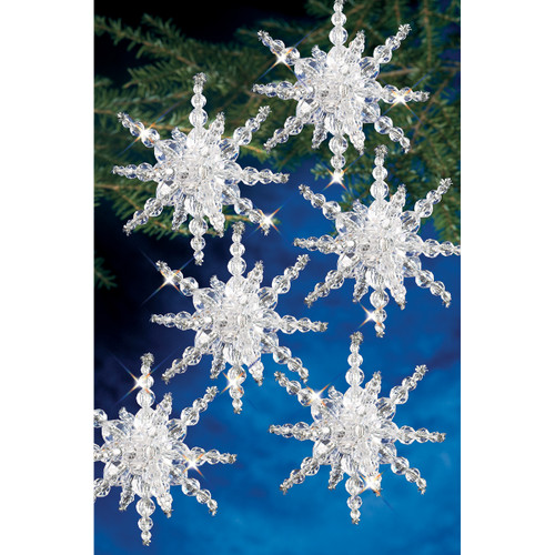 The Beadery Holiday Beaded Ornament Kit-Snow Clusters 3.5" Makes 12 BOK-7282