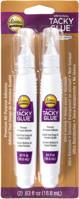 Aleene's Fast Drying Original Tacky Glue Pens 2/Pkg-.63oz - 28069 - 017754280695