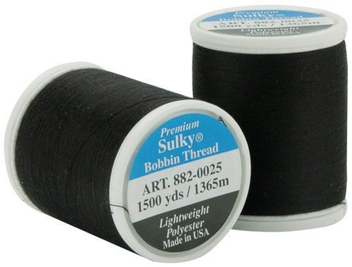 Sulky Bobbin Thread 60wt 1,100yd-Black 882K-25 - 727072800252