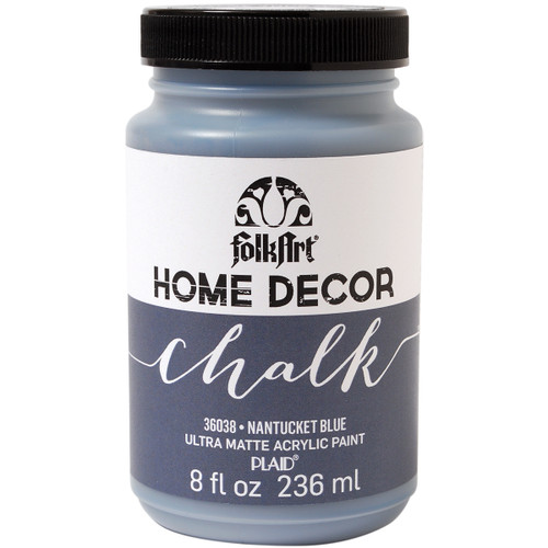 FolkArt Home Decor Chalk Paint 8oz-Nantucket Blue - HDCHALK-36038 - 028995360381