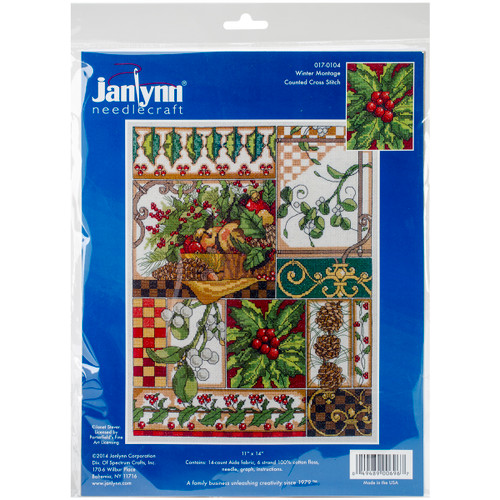 Janlynn Counted Cross Stitch Kit 11"X14"-Winter Montage (14 Count) - 17-0104 - 049489006967