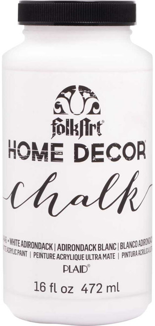 Folkart Home Decor Chalk Paint 16oz-White Adirondack - HDCHLK16-34846 - 028995348464