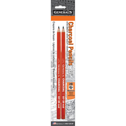 General's Charcoal Pencils 2/Pkg-2B 557-2B - 044974055727