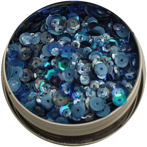Buttons Galore 28 Lilac Lane Tin W/Sequins 40g-Denim Blues - LL306