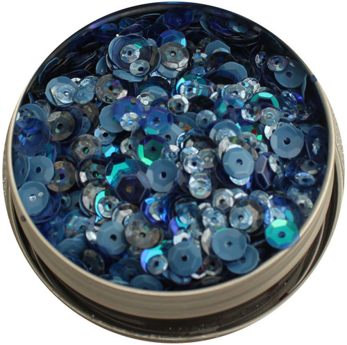 Buttons Galore 28 Lilac Lane Tin W/Sequins 40g-Denim Blues LL306