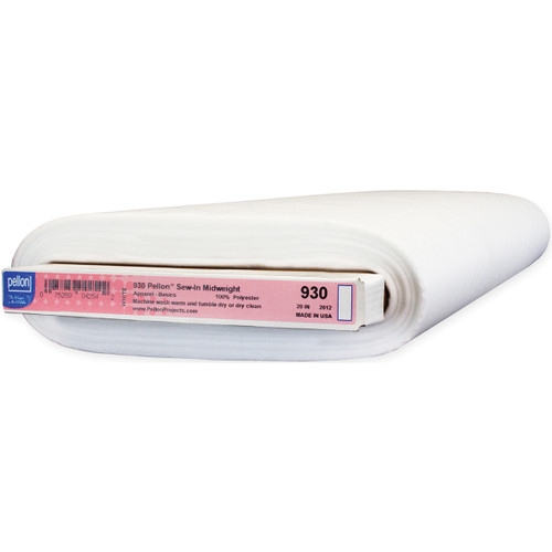 Pellon Sew-In Midweight Interfacing-White 20"X30yd - 930 - 075269042542
