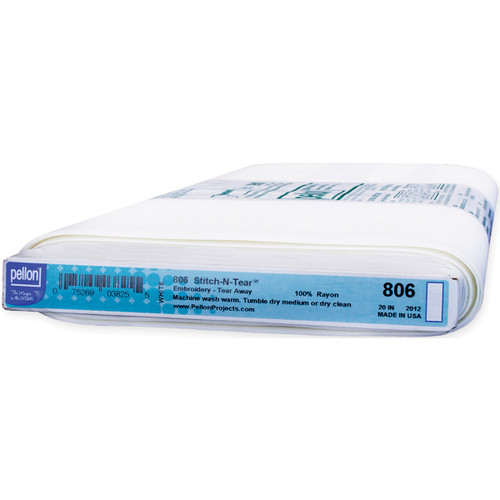 Pellon Stitch-N-Tear Tear Away Embroidery Stabilizer-White 20"X30yd - 806 - 075269038255